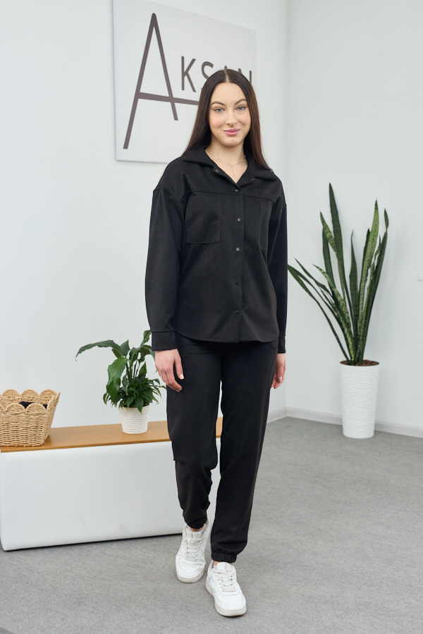 sera5474-2.jpg Set 26.2200 piele întoarsă subțire, culoare Negru, 42(S), 44(M), 46(L) - Image 1