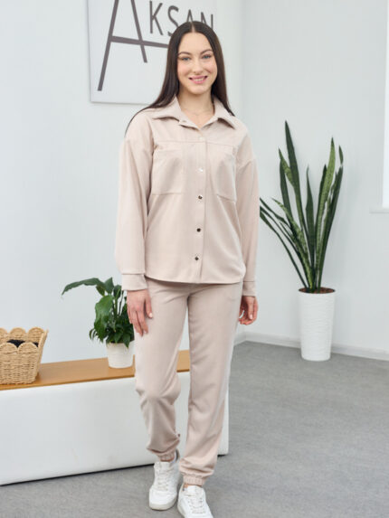 Костюм 26.2200 н Замш тонкий, колір Кремовий, 42(S), 44(М), 46(L)