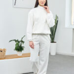 Set 26.2832 Loopback-Strickstoff, Farbe Milchweiß, 40(XS), 42(S), 44(M)