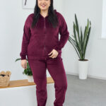 Set 26.1860 thin velour, color Burgundy, 50(XXL), 52(3XL), 54(4XL)