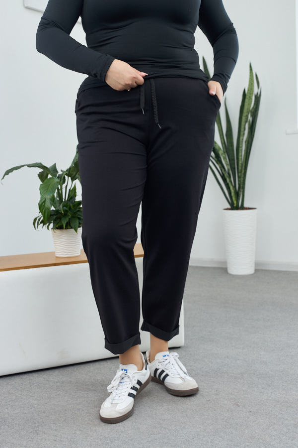 sera5664-2.jpg Pants 26.1530 two-thread knit fabric, color Black, 54(4XL), 56(5XL), 58(6XL) - Image 1