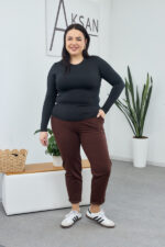 Панталони 26.1530 двуконечен трикотаж, цвят Тъмен шоколад, 48(XL), 50(XXL), 52(3XL) - Image 4