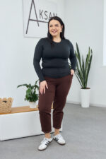 Панталони 26.1530 двуконечен трикотаж, цвят Тъмен шоколад, 54(4XL), 56(5XL), 58(6XL) - Image 4