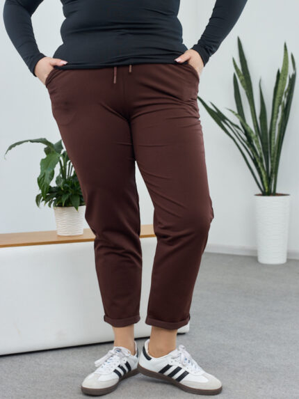 Штани 26.1530 б Трикотаж двухнитка, колір Темний шоколад, 48(XL), 50(ХХL), 52(3XL)