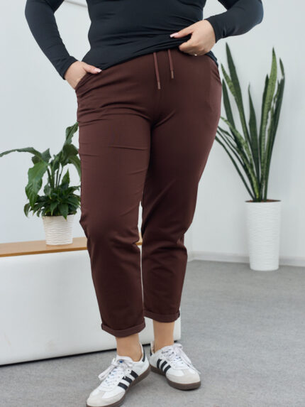 Штани 26.1530 с б Трикотаж двухнитка, колір Темний шоколад, 54(4XL), 56(5XL), 58(6XL)