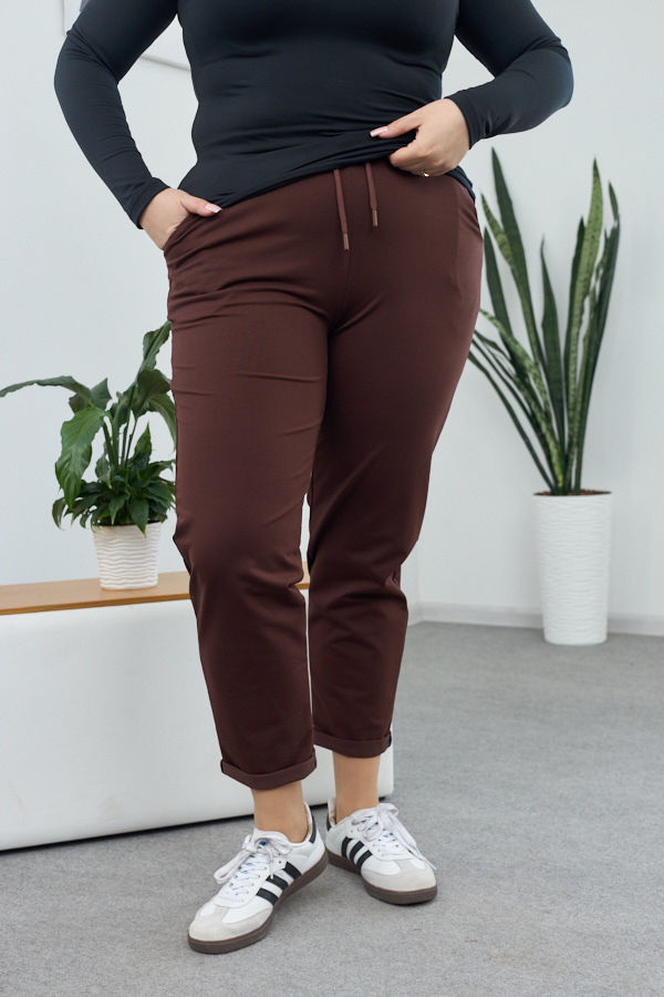 sera5701-2.jpg Панталони 26.1530 двуконечен трикотаж, цвят Тъмен шоколад, 54(4XL), 56(5XL), 58(6XL) - Image 1