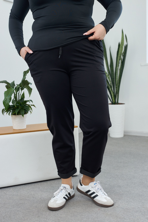 sera5708-2.jpg Pantaloni 26.1530 tricot dublu, culoare Negru, 48(XL), 50(XXL), 52(3XL) - Image 1