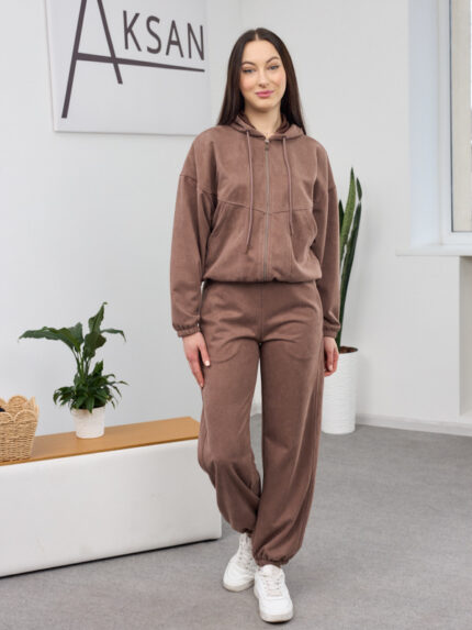 Костюм 26.2851 н Замш тонкий, колір Світло шоколадний, 40(XS), 42(S), 44(М)