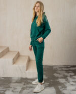 Костюм жіночий 22.1417, 42(S), 44(M), 46(L), 48(XL), смарагдовий, стиль casual (кежуал), замшевий костюм на замку - Зображення 3