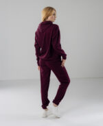 Костюм жіночий 22.1417, 46(L), 48(XL), бордо, стиль casual (кежуал), замшевий костюм на замку - Зображення 4