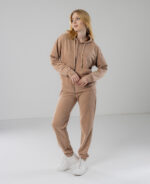 Костюм жіночий 22.1417, 42(S), 44(M), 46(L), 48(XL), бежевий, стиль casual (кежуал), замшевий костюм на замку - Зображення 2