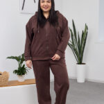 Костюм 26.2855 с б Замш тонкий, колір Темний шоколад, 52(3XL), 54(4XL), 56(5XL)