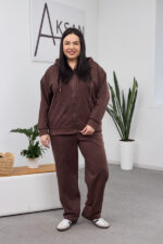 Костюм 26.2855 с б Замш тонкий, колір Темний шоколад, 52(3XL), 54(4XL), 56(5XL)
