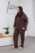 Костюм 26.2855 с б Замш тонкий, колір Темний шоколад, 52(3XL), 54(4XL), 56(5XL) - Зображення 2