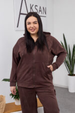 Костюм 26.2855 с б Замш тонкий, колір Темний шоколад, 52(3XL), 54(4XL), 56(5XL) - Зображення 4