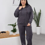 Костюм 26.2855 с б Замш тонкий, колір Графіт, 52(3XL), 54(4XL), 56(5XL)