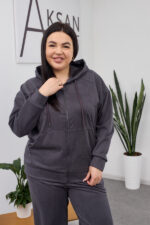 Костюм 26.2855 с б Замш тонкий, колір Графіт, 52(3XL), 54(4XL), 56(5XL) - Зображення 4