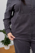 Костюм 26.2855 с б Замш тонкий, колір Графіт, 52(3XL), 54(4XL), 56(5XL) - Зображення 3