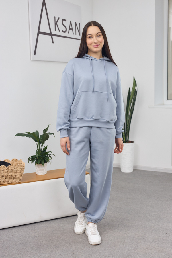 sera6186.jpg Комплект 26.2859 трикотаж петля, цвят Сребристо небесен, 40(XS), 42(S), 44(M) - Image 1