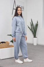 Комплект 26.2859 трикотаж петля, цвят Сребристо небесен, 40(XS), 42(S), 44(M) - Image 2