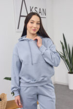 Комплект 26.2859 трикотаж петля, цвят Сребристо небесен, 40(XS), 42(S), 44(M) - Image 4