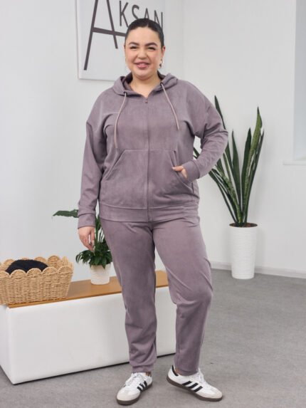 Костюм 26.1417 б Замш тонкий, колір Оливка, 48(XL), 50(ХХL), 52(3XL)