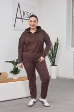 Komplet 26.1417 cienki zamsz, kolor Ciemna czekolada, 48(XL), 50(XXL), 52(3XL)