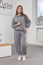 Set 26.2859 Loopback-Strickstoff, Farbe Dunkelgrau, 40(XS), 42(S), 44(M)