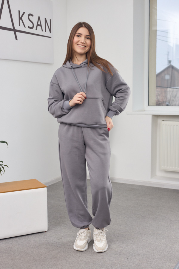 sera6332.jpg Set 26.2859 Loopback-Strickstoff, Farbe Dunkelgrau, 40(XS), 42(S), 44(M) - Image 1