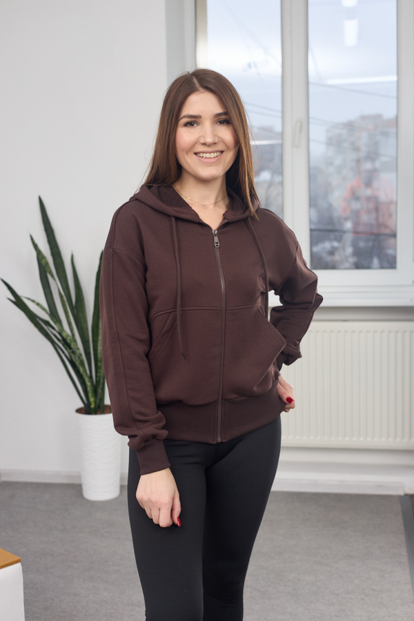 sera6402.jpg Sweatshirt 26.2856 Loopback-Strickstoff, Farbe Dunkle Schokolade, 40(XS), 42(S), 44(M) - Image 1
