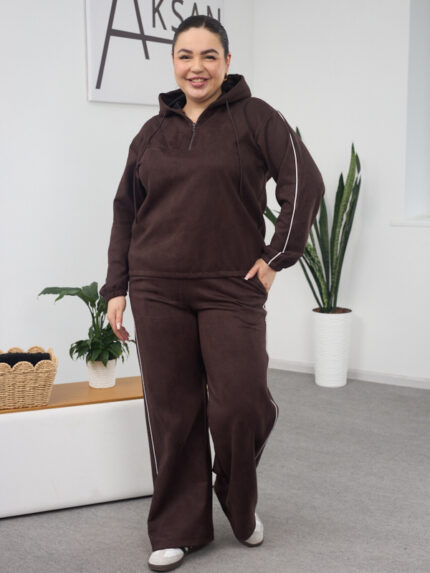 Костюм 26.2858 б Замш на дайвінгу, колір Шоколад , 46(L), 48(XL), 50(ХХL)
