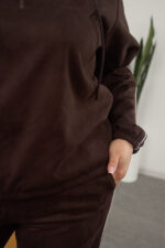 Set 26.2858 Wildleder auf Diving-Stoff, Farbe Schokolade , 46(L), 48(XL), 50(XXL) - Image 3