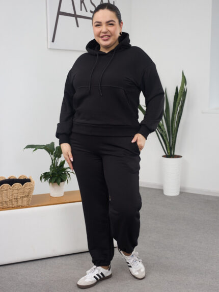 Костюм 26.2859 б Трикотаж петля, колір Чорний, 46(L)-48(XL), 50(ХХL)- 52(3XL)