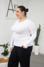 Bluză cu mânecă lungă 26.2613 supreme, culoare Alb, 48(XL), 50(XXL), 52(3XL) - Image 3