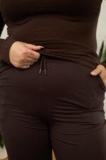 Spodnie 26.2261 dzianina dresowa dwunitkowa, kolor Ciemna czekolada, 48(XL), 50(XXL), 52(3XL) - Image 3