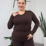 Bluză cu mânecă lungă 26.2613 supreme, culoare Ciocolata inchisa, 48(XL), 50(XXL), 52(3XL)