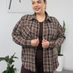 Сорочка 26.2558 б Клітинка, колір Шоколад , 46(L)-48(XL), 50(ХХL)- 52(3XL)