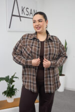 Сорочка 26.2558 б Клітинка, колір Шоколад , 46(L)-48(XL), 50(ХХL)- 52(3XL)