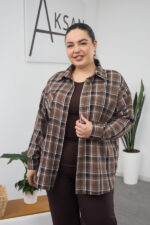 Сорочка 26.2558 б Клітинка, колір Шоколад , 46(L)-48(XL), 50(ХХL)- 52(3XL) - Зображення 2