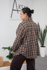 Сорочка 26.2558 б Клітинка, колір Шоколад , 46(L)-48(XL), 50(ХХL)- 52(3XL) - Зображення 4