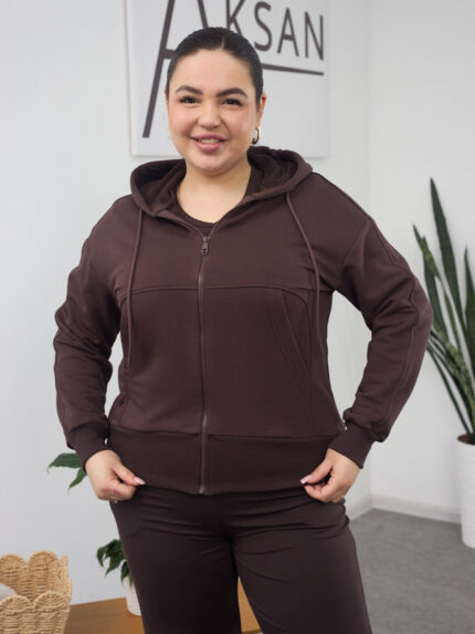 Кофта 26.2856 б Трикотаж петля, колір Темний шоколад, 46(L), 48(XL), 50(ХХL)