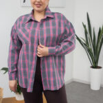 Сорочка 26.2558 б Клітинка, колір Рожевий, 46(L)-48(XL), 50(ХХL)- 52(3XL)