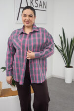 Сорочка 26.2558 б Клітинка, колір Рожевий, 46(L)-48(XL), 50(ХХL)- 52(3XL)