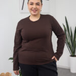 Long sleeve top 26.2623 supreme knit, color Dark chocolate, 46(L)-48(XL), 50(XXL)- 52(3XL)
