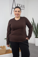 Блуза с дълъг ръкав 26.2623 супрем, цвят Тъмен шоколад, 46(L)-48(XL), 50(XXL)- 52(3XL)