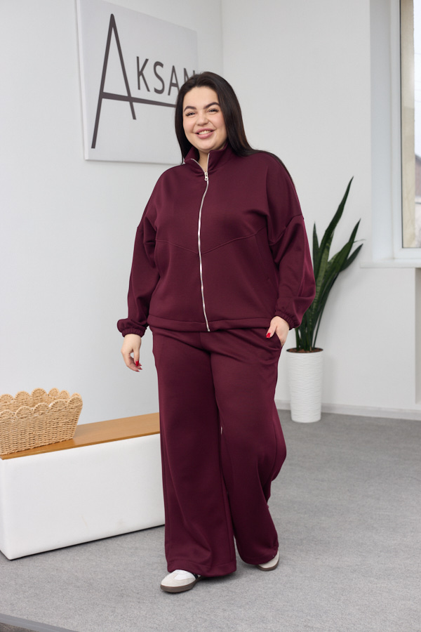 sera0177 Костюм 26.2886 б Інтерлок, колір Бургунді, 46(L), 48(XL), 50(ХХL) - Зображення 1
