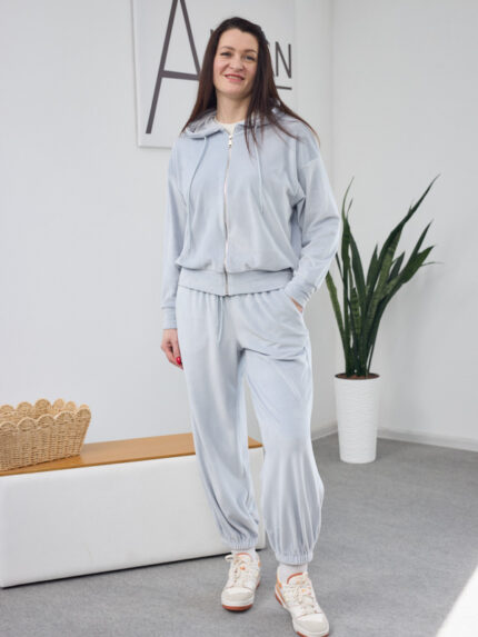 Костюм 26.2897 б Велюр тонкий, колір Сіро небесний, 46(L), 48(XL)