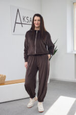 Костюм 26.2897 б Велюр тонкий, колір Темний шоколад, 46(L), 48(XL) - Зображення 6