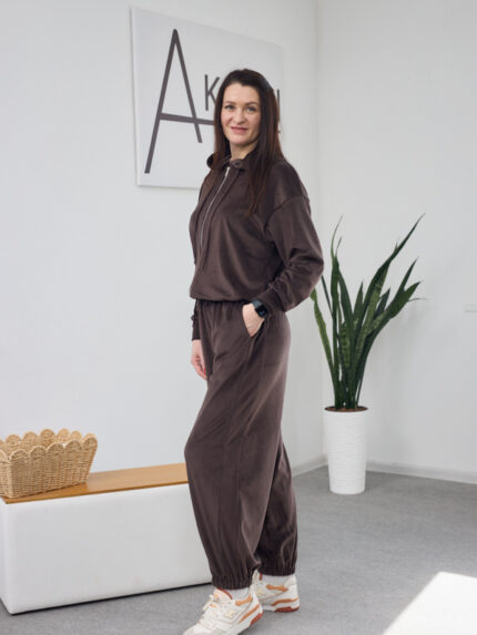 Костюм 26.2897 б Велюр тонкий, колір Темний шоколад, 46(L), 48(XL)