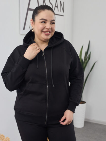 Костюм 26.2887 б Трикотаж двухнитка, колір Чорний, 48(XL), 50(ХХL), 52(3XL)